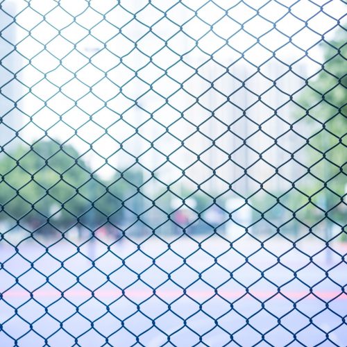 wire net around the basketball court background
